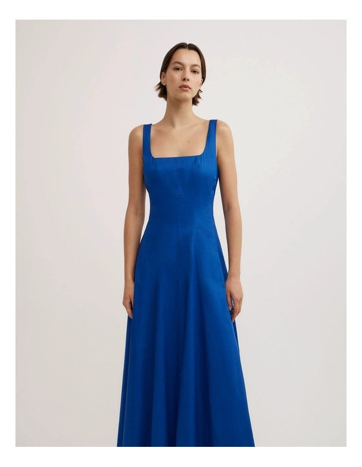 Seam Detail Midi Dress in Cobalt image 5