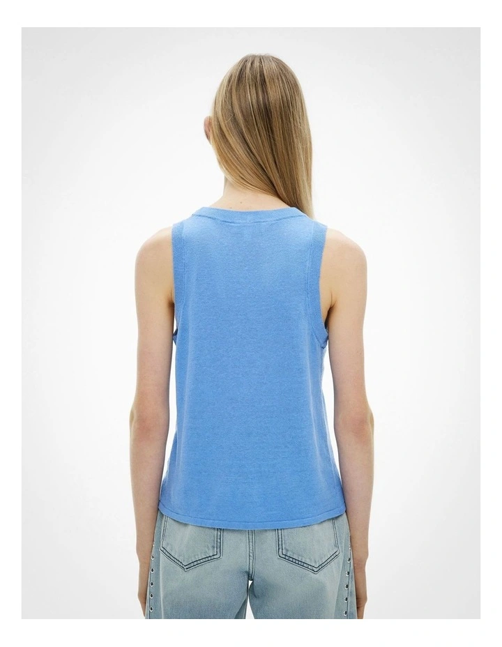 Relaxed Knit Tank Top in Periwinkle Blue image 4