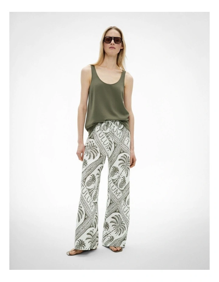Bias Linen Pant in Tulum Print image 1