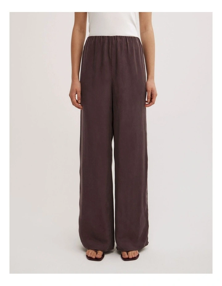 Pull On Cupro Pants in Espresso image 2