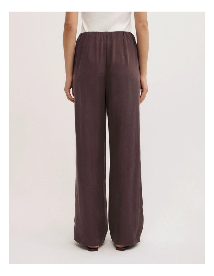 Pull On Cupro Pants in Espresso image 4