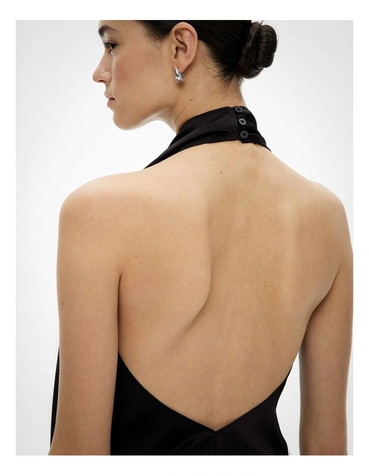 Cowl Halter Top in Black image 4