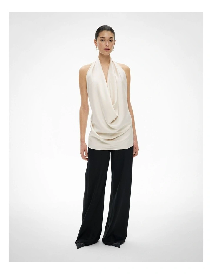 Cowl Halter Top in Chalk image 3