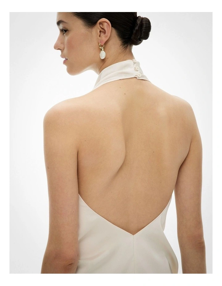 Cowl Halter Top in Chalk image 5