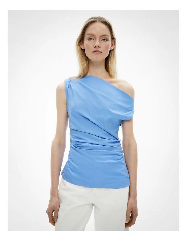 Asymmetric Shoulder Top in Periwinkle Blue image 1