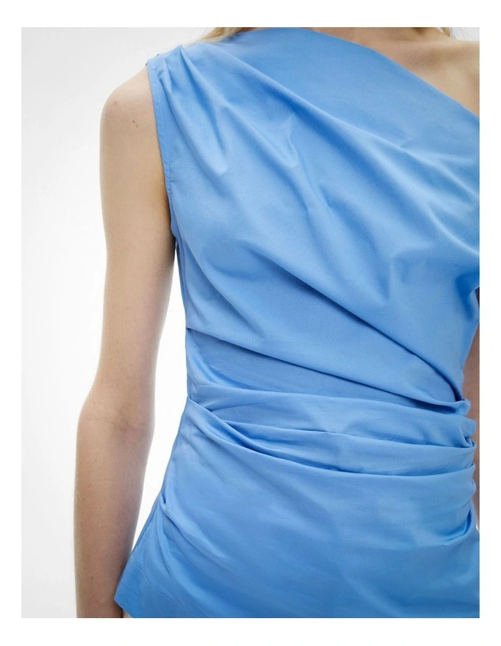 Asymmetric Shoulder Top in Periwinkle Blue image 3