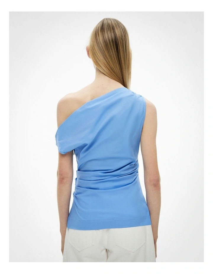 Asymmetric Shoulder Top in Periwinkle Blue image 4