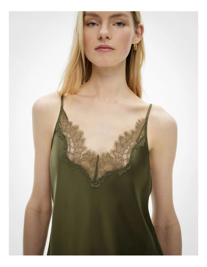 Lace Trim Camisole in Sage image 3