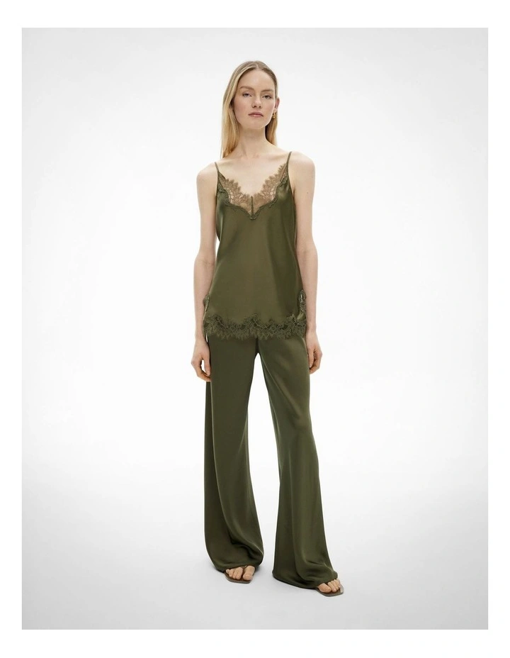 Lace Trim Camisole in Sage image 5