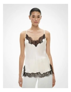 Lace Trim Camisole in Black White