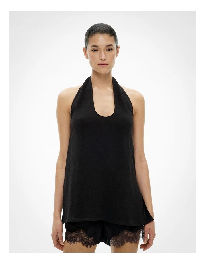 Halter Fluid Top in Black image 1