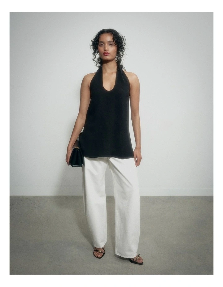Halter Fluid Top in Black image 2