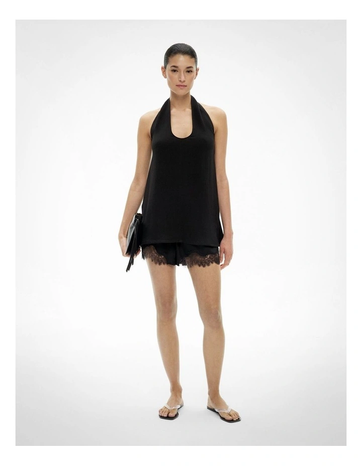 Halter Fluid Top in Black image 3