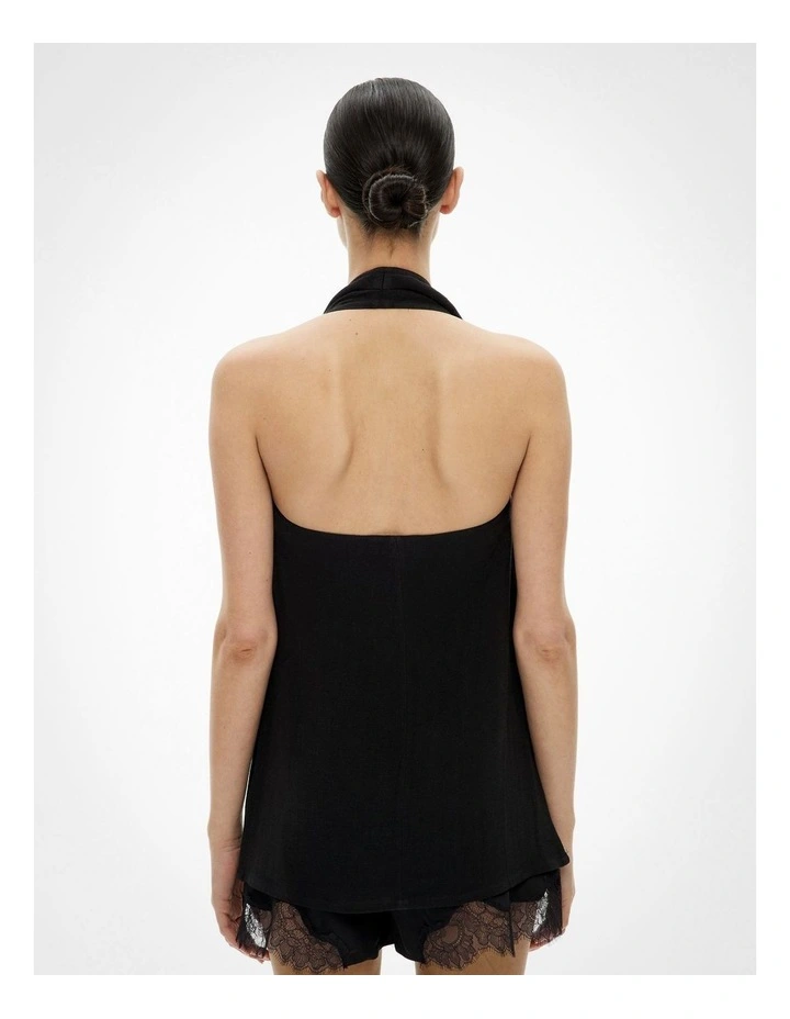 Halter Fluid Top in Black image 5