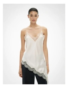 Asymmetrical Lace Camisole in Chalk