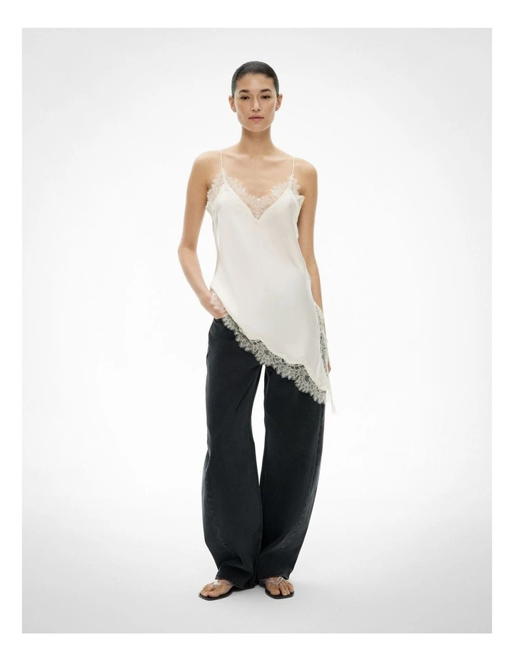 Asymmetrical Lace Camisole in Chalk image 2