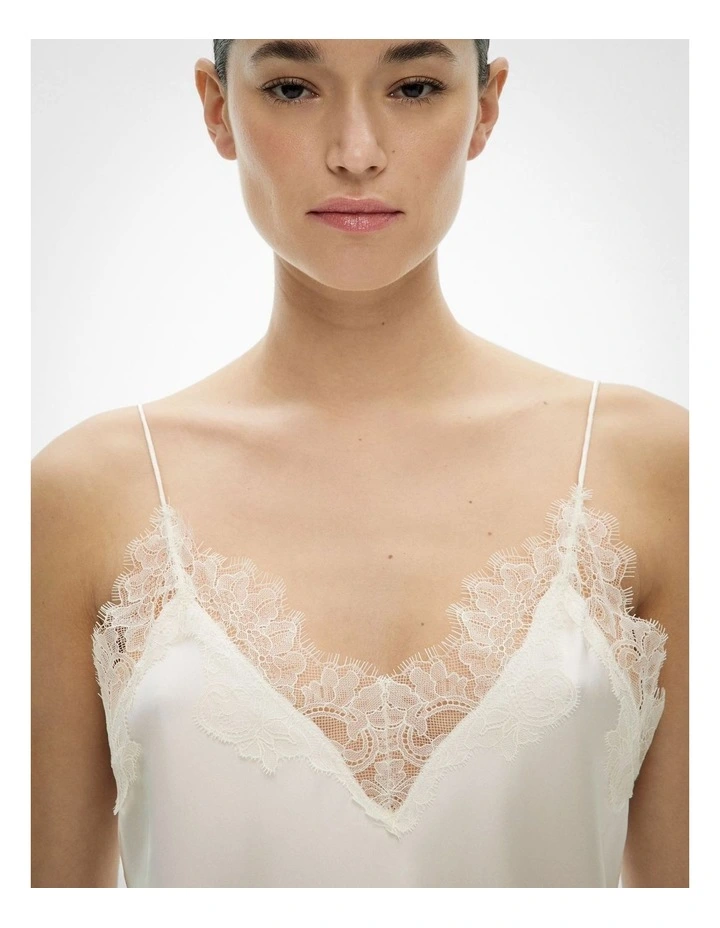 Asymmetrical Lace Camisole in Chalk image 3