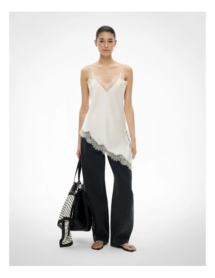 Asymmetrical Lace Camisole in Chalk image 4