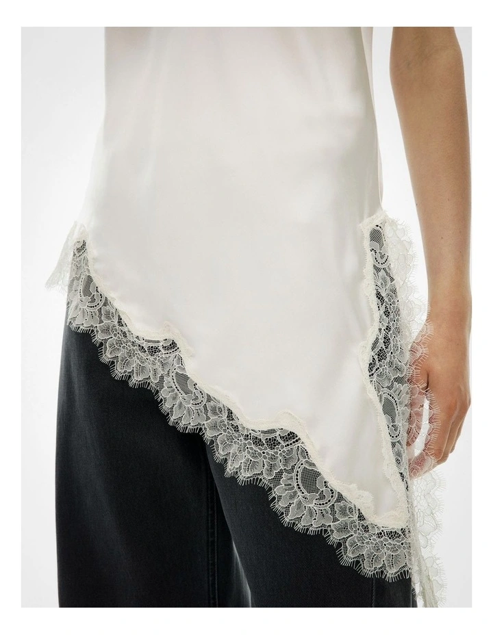 Asymmetrical Lace Camisole in Chalk image 5