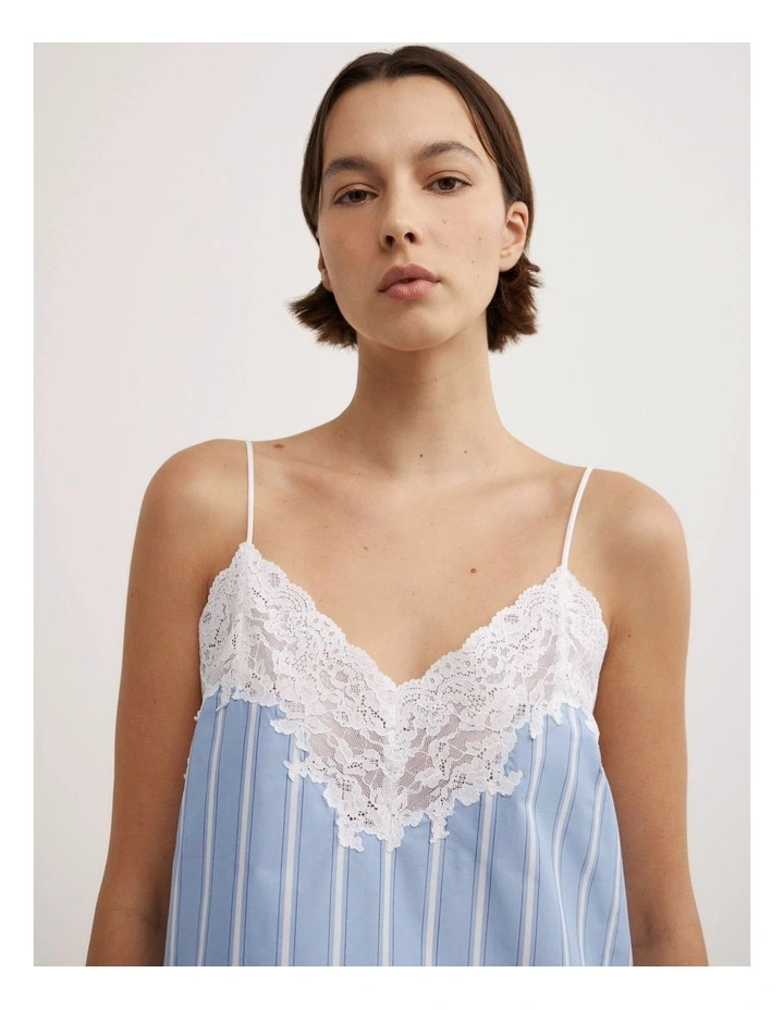 Lace Trim Camisole in Blue Stripe image 5