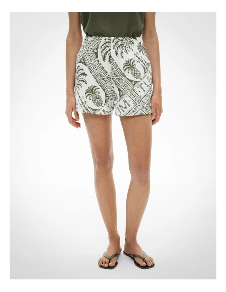 Printed Linen Shorts in Tulum Print image 2