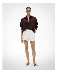 Denim Pull On Short in Parchment