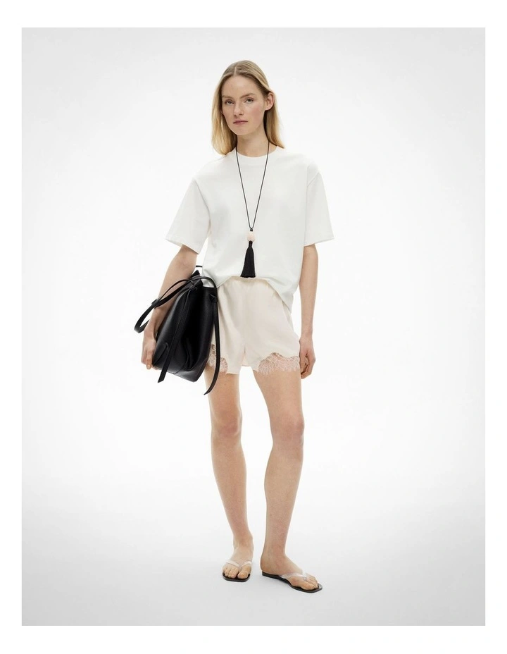 Lace Shorts in Chalk image 1