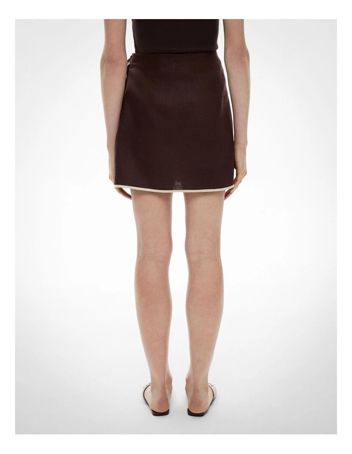 Wrap Tie Mini Skirt in Espresso image 4