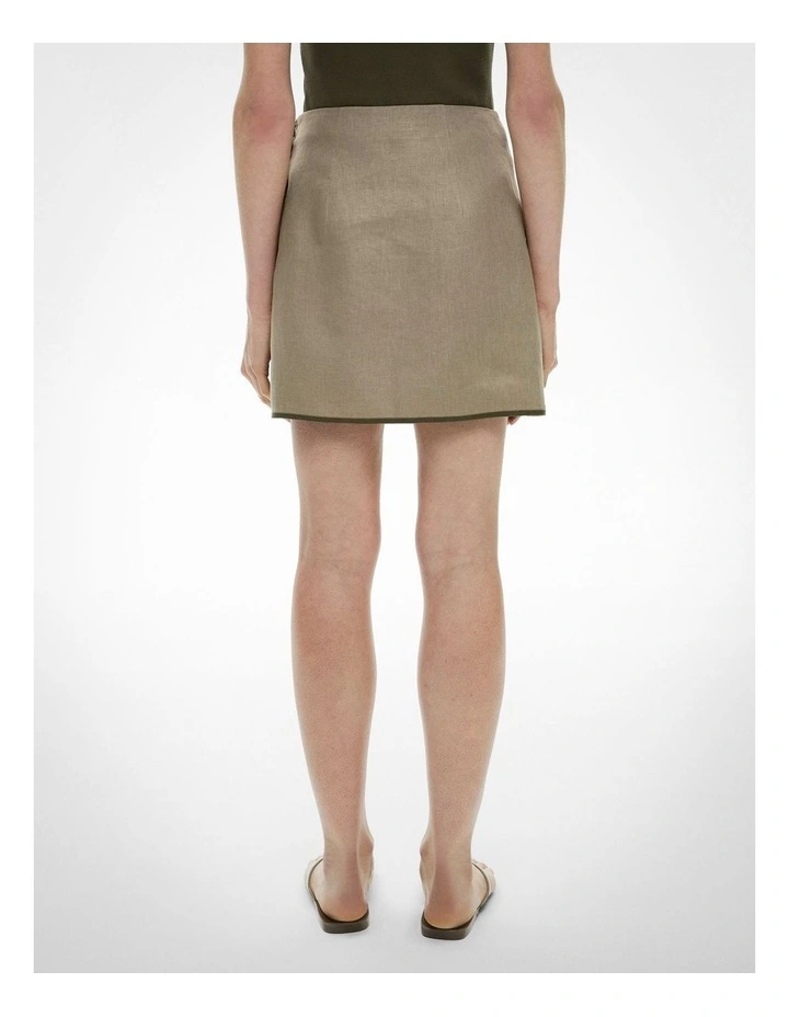 Wrap Tie Mini Skirt in Washed Sage image 4