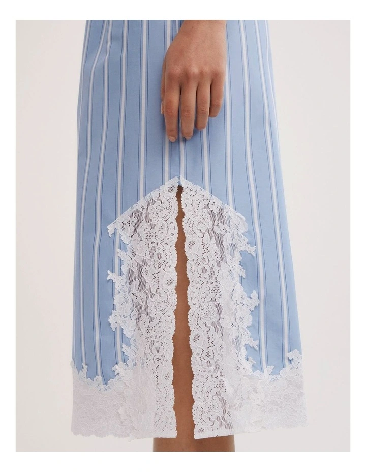 Lace Trim Skirt in Blue Stripe image 4