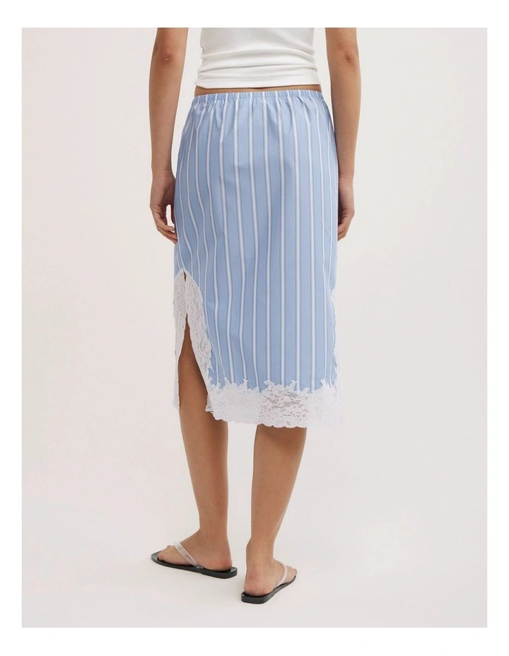 Lace Trim Skirt in Blue Stripe image 6