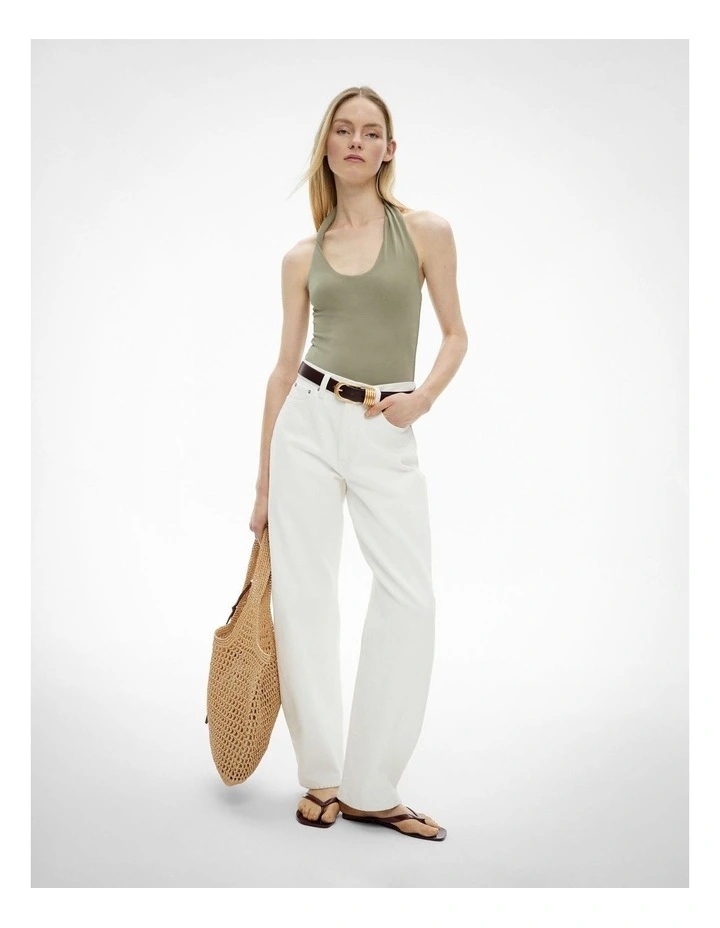 Jersey Twist Bodysuit in Washed Sage image 2