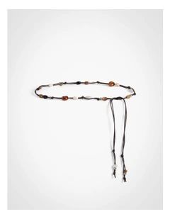 Kaia Beaded Belt in Espresso