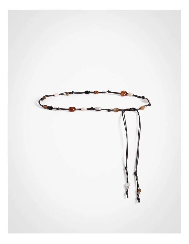 Kaia Beaded Belt in Espresso image 1