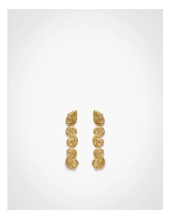 Elsie Drop Earrings in Brushed Gold
