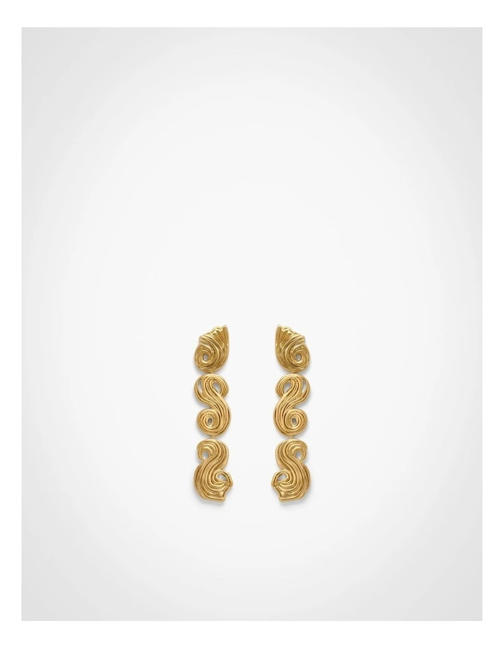 Elsie Drop Earrings in Brushed Gold image 1