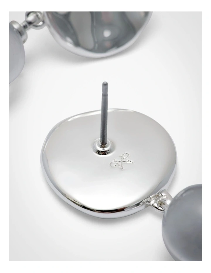 Elena Drop Earrings in Silver image 4