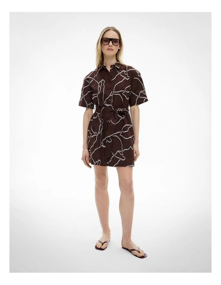 Relaxed Shirt Dress in Espresso image 1