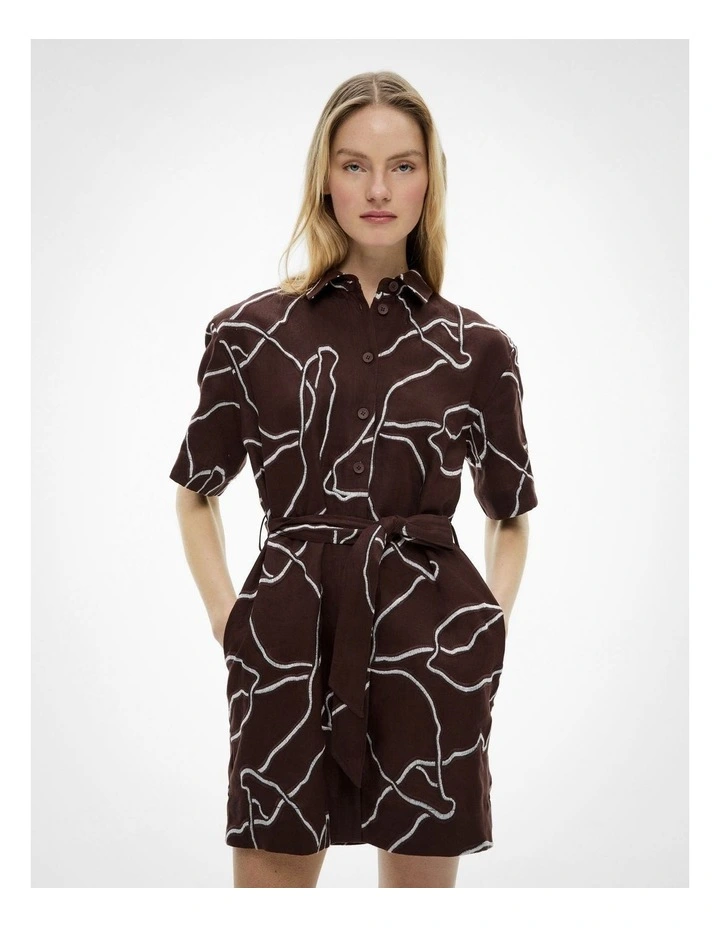 Relaxed Shirt Dress in Espresso image 2