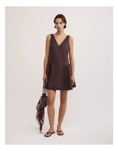 Mini Gather Panel Dress in Espresso