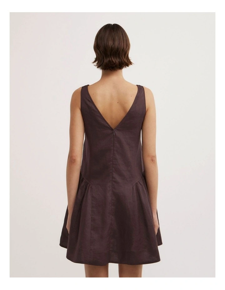 Mini Gather Panel Dress in Espresso image 2
