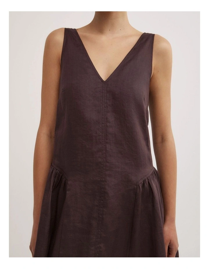 Mini Gather Panel Dress in Espresso image 3