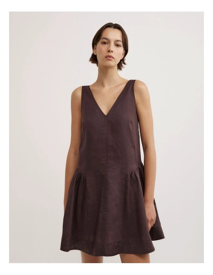 Mini Gather Panel Dress in Espresso image 5