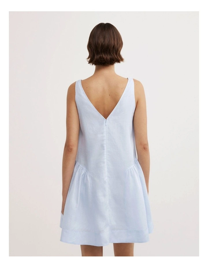 Mini Gather Panel Dress in Blue Air image 2