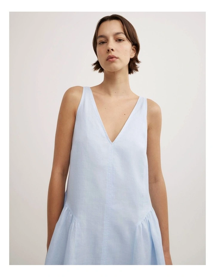 Mini Gather Panel Dress in Blue Air image 3