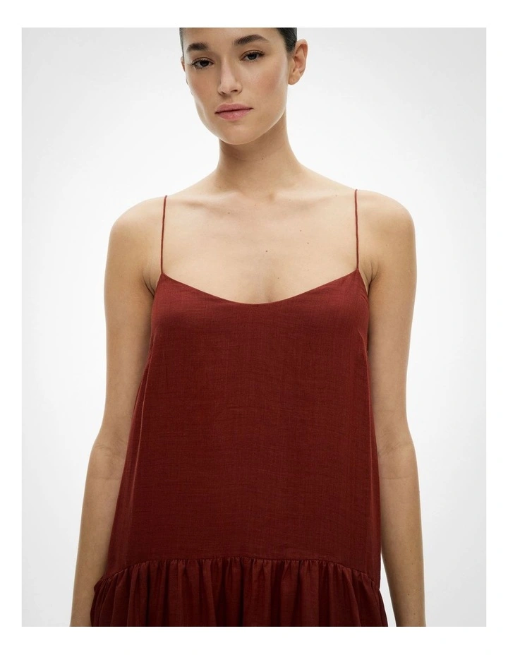 Fine Strap Maxi Dress in Rhubarb image 3