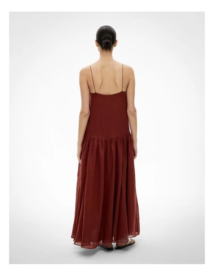 Fine Strap Maxi Dress in Rhubarb image 4