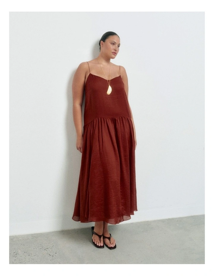Fine Strap Maxi Dress in Rhubarb image 5