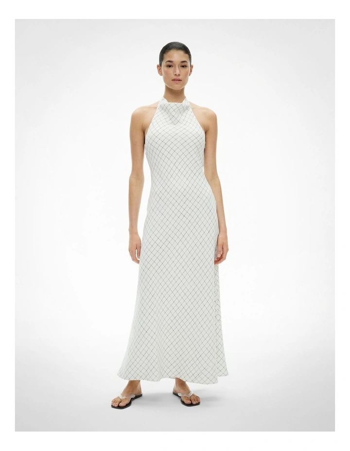 Halter Drape Dress in Yd Check image 1