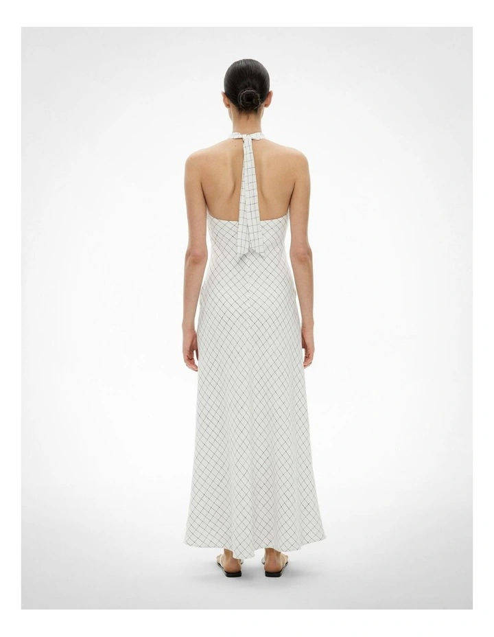 Halter Drape Dress in Yd Check image 2